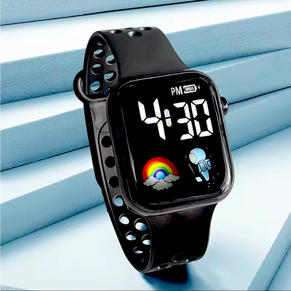 Kids Rainbow Astronaut Sport Watch LED Display Electronic Wrist Watch boy/girl
